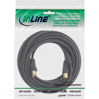 InLine Antenna Cable 2x shielded >85dB black 1m