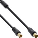 InLine® Antenna Cable 2x shielded >85dB black 1m