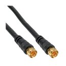 InLine® SAT Cable Premium 2x shielded 2x F-Plug >85dB black 1m