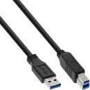 InLine® USB 3.0 Kabel, A an B, schwarz, 5m