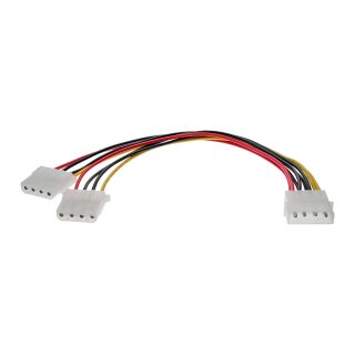 InLine® Internal Power Y-Cable 1x Molex 4 Pin to 2x Molex 4 Pin 0.2m