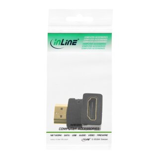 InLine® HDMI Adapter, Stecker / Buchse, gewinkelt unten, vergoldete Kontakte, 4K2K kompatibel