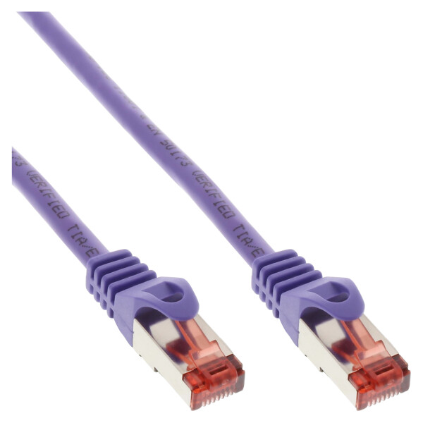 InLine® Patch Cable S/FTP PiMF Cat.6 250MHz PVC copper purple 0.25m