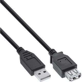 InLine® USB 2.0 Extension Cable A male to female black 1m