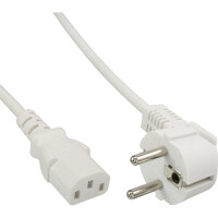 InLine® Power Cable German Type F to 3 Pin IEC socket white 3m