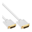 InLine® DVI-D Cable 24+1 male to male DVI Dual Link white / gold 2m