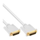 InLine® DVI-D Cable 24+1 male to male DVI Dual Link white / gold 5m