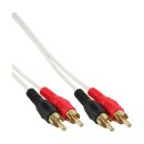 InLine® Audio Cable 2x RCA male to male white / gold 2m