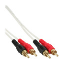 InLine® Audio Cable 2x RCA male to male white / gold 3m