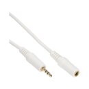 InLine® Audio Cable 3.5mm Stereo male to female white / gold 10m