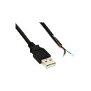 InLine® USB 2.0 Cable Type A male to open end black 2m