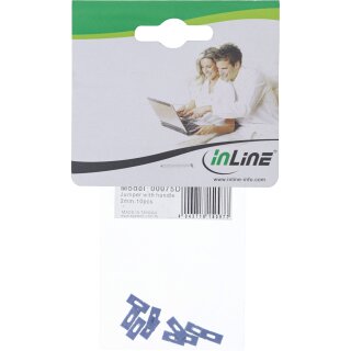 10er Pack InLine® Jumper (Kurzschlußbrücken) mit Lasche, 2mm