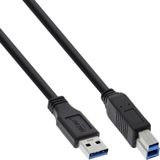InLine USB 3.0 Cable Type A male to Type B male black 1.5m
