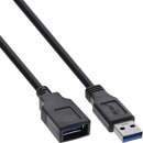 InLine® USB 3.2 Kabel, USB-A Stecker / Buchse, schwarz, 0,5m