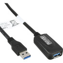 InLine® USB 3.2 Gen 1 Aktiv-Verlängerung, Stecker A an Buchse A, schwarz, 5m