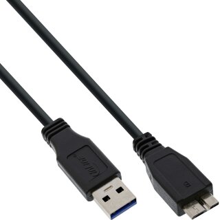 InLine USB 3.0 Cable Type A male to Micro B male black 0.5m