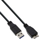 InLine® USB 3.0 Cable Type A male to Micro B male black 0.5m