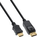 InLine® DisplayPort to HDMI converter Cable black 2m