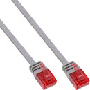 InLine® Flat Ultraslim Patch Cable U/UTP Cat.6 Gigabit ready grey 1m