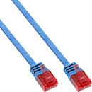 InLine® Flat Ultraslim Patch Cable U/UTP Cat.6 Gigabit ready blue 3m