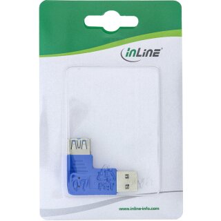 InLine® USB 3.0 Adapter, Stecker A auf Buchse A, links gewinkelt 90°