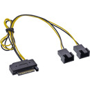 InLine® SATA Y-power Cable SATA female to 2x FAN 2...