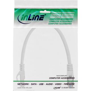 InLine® Patchkabel, SF/UTP, Cat.5e, weiß, 0,25m