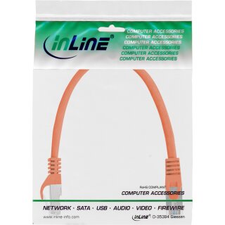 InLine® Patchkabel, SF/UTP, Cat.5e, orange, 0,25m