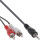 InLine® Cinch/Klinke Kabel, 2x Cinch Stecker an 3,5mm Klinke Stecker, 1m