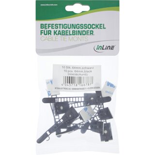 InLine® Kabelbinder Bündelklemme 64mm, schwarz, 10 Stück