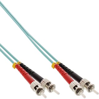 InLine® LWL Duplex Kabel, ST/ST, 50/125µm, OM3, 1m