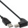 InLine® USB 2.0 Kabel, A an B unten abgewinkelt, schwarz, 1m