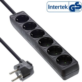 InLine® Power Strip 6 Port 6x Type F German 5m Cable black
