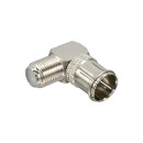 InLine® Adapter F-Quick male SAT to F female SAT angled