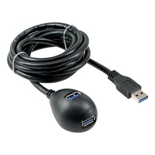InLine USB 3.2 Verlngerung, A Stecker / Buchse, schwarz, mit Standfu, 2m