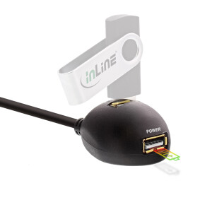 InLine® USB 3.2 Verlängerung, A Stecker / Buchse, schwarz, mit Standfuß, 3m