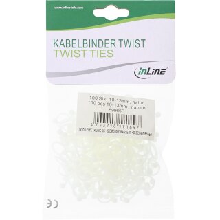 InLine® Kabelbinder Twist 10-13mm, natur, 100 Stück