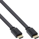 InLine® HDMI Flat Cable High Speed Cable with Ethernet gold plated black 1.5m