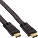 InLine® HDMI Flat Cable High Speed Cable with Ethernet gold plated black 3m