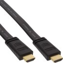 InLine® HDMI Flat Cable High Speed Cable with Ethernet gold plated black 10m