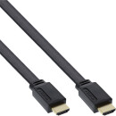 InLine® HDMI Flat Cable High Speed Cable with Ethernet gold plated black 2m