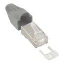 InLine® Crimp Connector RJ45 8P8C shielded with threader + bend protection grey 10 pcs.