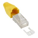 InLine® Crimp Connector RJ45 8P8C shielded with threader + bend protection yellow 10 pcs.
