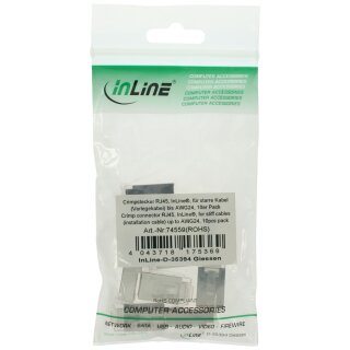 InLine® Crimpstecker RJ45, für starre Kabel (Verlegekabel) bis AWG24, 10er Pack