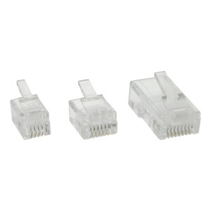 InLine® Crimping Plug 6P6C RJ12 for flat Cable 100...