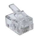 InLine® Modular Plug 6P4C RJ11 for Crimping to Round Cable 10 pcs. pack