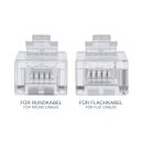 InLine® Modular Plug 6P4C RJ11 for Crimping to Round Cable 10 pcs. pack