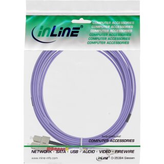 InLine® LWL Duplex Kabel, LC/SC, 50/125µm, OM4, 1m