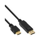 InLine¨ DisplayPort zu HDMI Konverter Kabel, schwarz, 5m