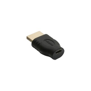 InLine® HDMI Adapter, HDMI A Stecker auf Micro HDMI D Buchse, vergoldete Kontakte